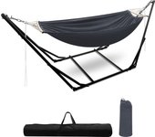 Hamaca con estructura hamacas de exterior varilla para hamaca silla colgante gris oscuro hasta 150 kg soporte para hamaca y lona