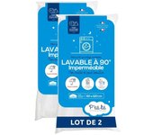 Juego de 2 protectores de colchón para bebé - 70x140 cm - protector de colchón impermeable y microtranspirable - lavable a 90°c - suave y silencioso