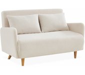Sofá cama en borreguito blanco de 2 plazas, panam borreguito, borreguito blanco, 131x75x81 cm