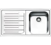 Fregadero de inox 86x50 cm con escurridor a la izquierda.