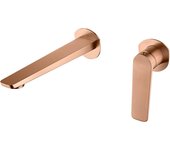Mice - grifo empotrado monomando de lavabo con montaje a la pared - grifos empotrados de baño para lavamanos - color oro rosa cepillado