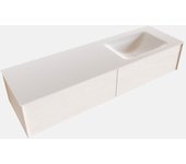 Mondiaz lush 150cm mueble de baño color underlayment con 2 cajones. con lavabo cloud derecho 1 orificio color talc