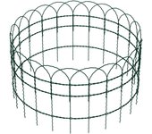 Wiltec valla metálica para jardín 0,65 x 25 m verde, malla con revestimiento de pvc, diámetro de alambre 2 mm, valla decorativa para la delimitació...