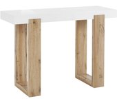 Solid|mesa consola con aspecto de roble blanco