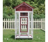Vidaxl casita para pájaros madera maciza pino color moca 91,5x53x170cm