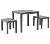 Vidaxl mesa de jardín con 2 bancos plástico marrón