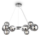 Maytoni dallas moderna lámpara de techo colgante de 1 globo cromada, pantalla ahumada, g9