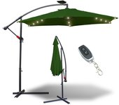 Sombrilla voladiza 3m sombrilla con led aluminio sombrilla giratoria jardín terraza balcón verde