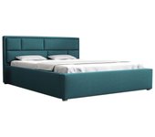 Cama pomona 105, doble, turquesa, 160x200, tapiz, somieres, 180x223x93cm