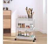 Vidaxl carrito de almacenaje de 3 alturas aluminio plateado y blanco