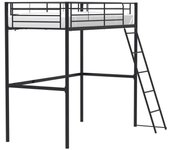 Cama altillo infantil eliot de metal negro 90 x 190 cm con somier incluido