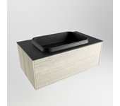 Mondiaz erin 80cm mueble de baño color light brown grey con 1 cajón. con lavabo ridge centro sin orificios color urban