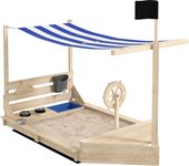 Arenero para niños outsunny madera de abeto madera natural 180x103x144.5 cm