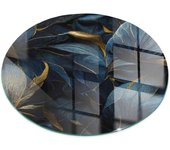 Placa de cristal para chimenea, zócalo protector de chimenea, diseño moderno | 70x70 | rueda | hojas elegantes en textura.