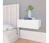 Vidaxl mesitas de noche flotantes 2 uds madera ingeniería blanco