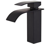 Grifo lavabo negro, caño cascada, moderno mezcladora de baño, monomando para lavabo, agua fría y caliente disponible