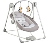 Tectake columpio para bebés dogs plegable, 5 velocidades, temporizador