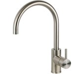 Mezclador de fregadero de cocina de acero inoxidable con caño redondo regulable pollini nf0005 - acero inoxidable
