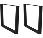 Vidaxl patas mesa comedor forma v 2uds acero negro 100x(72-73,3) cm