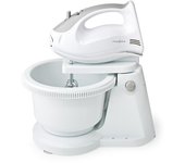 Varita mágica nedis | 200w | 5 configuraciones de velocidad | función turbo | recipiente giratorio / 2 batidores / 2 ganchos para masa | gris blanco