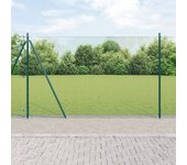 Juego de postes de cerca verde juego de 2 verde acero galvanizado