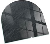 Placa de cristal para chimenea, zócalo protector de chimenea, diseño moderno | 100x100 | semicírculo | textura de piedra natural