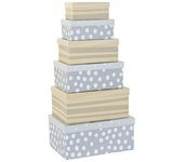 Juego de cajas decorativas dkd home decor cartón (6 pcs)