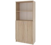 Librería haaus flint, con puertas inferiores y 1 estante, roble sonoma, 70 x 32 x 159 cm