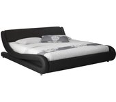 Cama de matrimonio | cama doble con cabecero | con somier de lamas | negro mate | cama madera y polipiel | modelo alessia | para colchón de 150x190