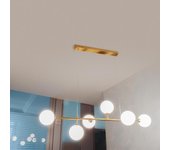 Lámpara colgante de techo con 6 bolas de cristal, lámpara decorativa de bronce para sala de estar, cocina, casquillo g9