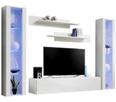 Mueble para tv fly a2 de diseño, color blanco brillante + led. mueble colgante moderno y a la moda para su sala de estar.