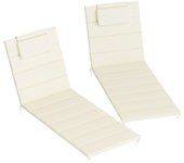 Cojines para tumbonas outsunny poliéster, espuma crema 203x66x3 cm 84g-546v00cw