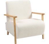 Butaca de salón homcom borreguito crema 74.5x76x78 cm