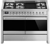 Cocina gas y eléctrica smeg a4-81 120cm inox 6f