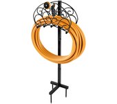 Soporte de manguera de riego, de agua independiente, de metal extraíble, de tuberías para exteriores, patio, jardín, césped