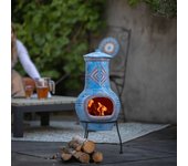 Redfire chimenea colima arcilla azul/rojo 86031