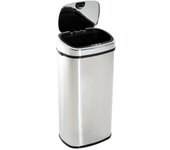 Cubo de basura homcom abs, acero inoxidable plata 40.5x29.5x78 cm 851-003