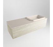 Mondiaz erin 120cm mueble de baño color light brown grey con 1 cajón. con lavabo ridge derecho 1 orificio color linen