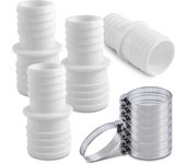 Conector de manguera de piscina de 4 piezas de 32 mm y 38 mm, conector de manguera con abrazaderas, adaptador de conector de piscina de 32 mm a 38 mm