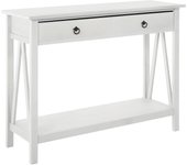 Titian|consola con 1 cajón en pino blanco