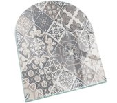 Placa de cristal para chimenea, zócalo protector de chimenea, diseño moderno | 80x70 | rectángulo | patrón de mosaico decorativo