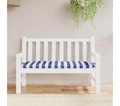 Cojín para banco de jardín rayas azules y blancas 120x50x7cm vidaxl