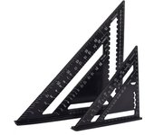 Escuadra de carpintero multifuncional de 18 cm y 30 cm, regla triangular de aluminio, calibre de marcado, transportador de ángulos de 45 a 90 grados