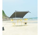 Toldo de playa bernheze lycra 4 bolsas rellenables 270x270x210cm - gris [pro.tec]