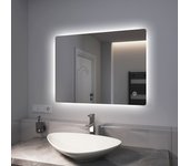 Emke espejo de baño led con retroiluminación led 80x60cm | interruptor táctil | luz blanca fría