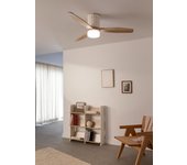 Wind calm line - ventilador de techo 40w silencioso ø132 cm 100% madera con luz y mando a distancia sin wifi