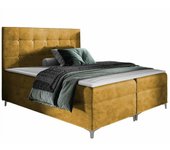 Cama continental baltimore 185, continental, doble, amarillo, 140x200, tapiz, somieres, 145x208x112cm