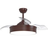 Ventilador de techo retráctil con luz led marrón