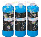 Relaxdays pack jabón pompas recambio, jabón-plástico, varios colores, 1 litro, 3 unidades