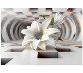 Papier peint 3d fleurs abstrait intissé panoramique 350x250 cm - colle inclus - xxl moderne papier peint pour chambre salon